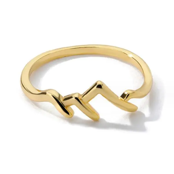 Mountain-shaped Gold Ring for Women, Non Tarnish Rings Girls, Ring Inspo for Fashion, Vintage Ring Design for Everyday Wear