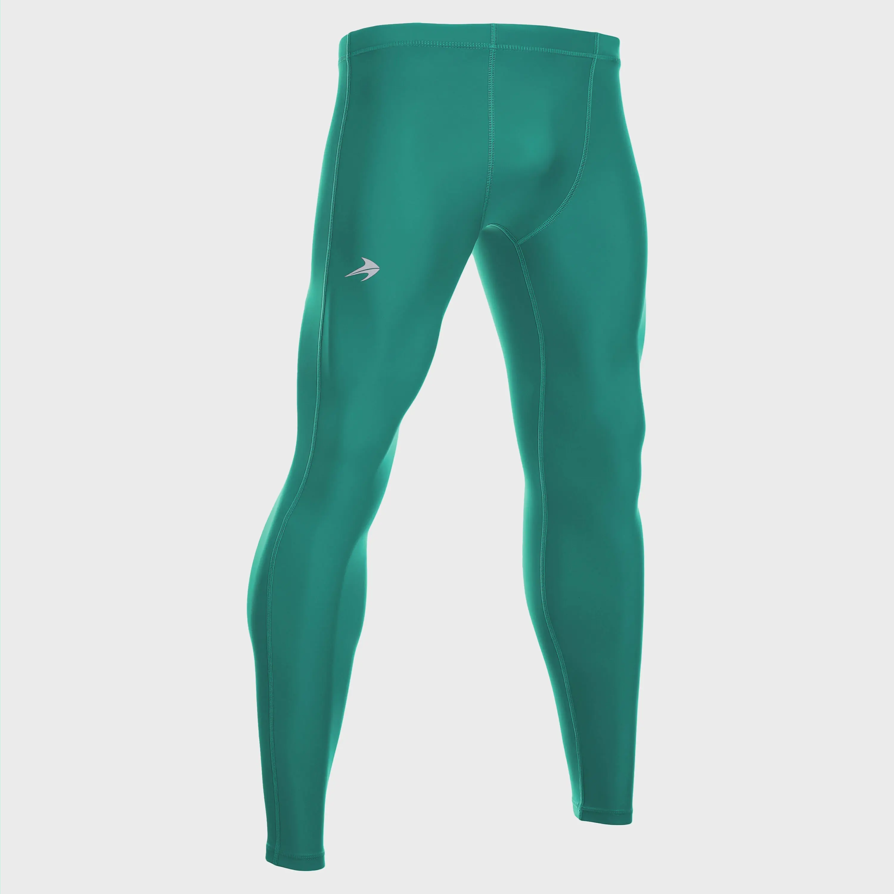 Men's Tight Compression Nylon Blend Sports Bottoms - Male, Quick Recovery, All Seasons, Green