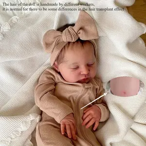 GUESSBELLY 50cm 20inch Full Vinyl Reborn Baby Doll with 3D-painting Skin and Visible Veins, Realistic Asleep Newborn Bebe Doll Toy For Christmas Gift Kids Playmates