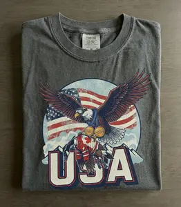 Comfort Colors USA Eagle Shirt - Vintage American Eagle With Flag Background And 1980 2026 Medal Graphic , Patriotic Freedom Design , Comfort Colors , USA Patriotic Theme , Casual Everyday Wear , Graphic Shirt , Soft Cotton Gift  Unisex Top