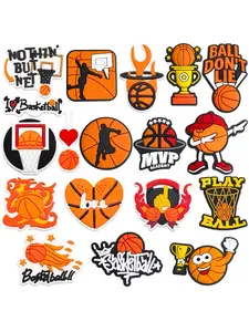 18Piece Basketball Series PVC Shoe Charms For Bubble Slides Clogs Sandals,PVC Shoe Decorations Accessories Buckle For Christmas Birthday Gifts
