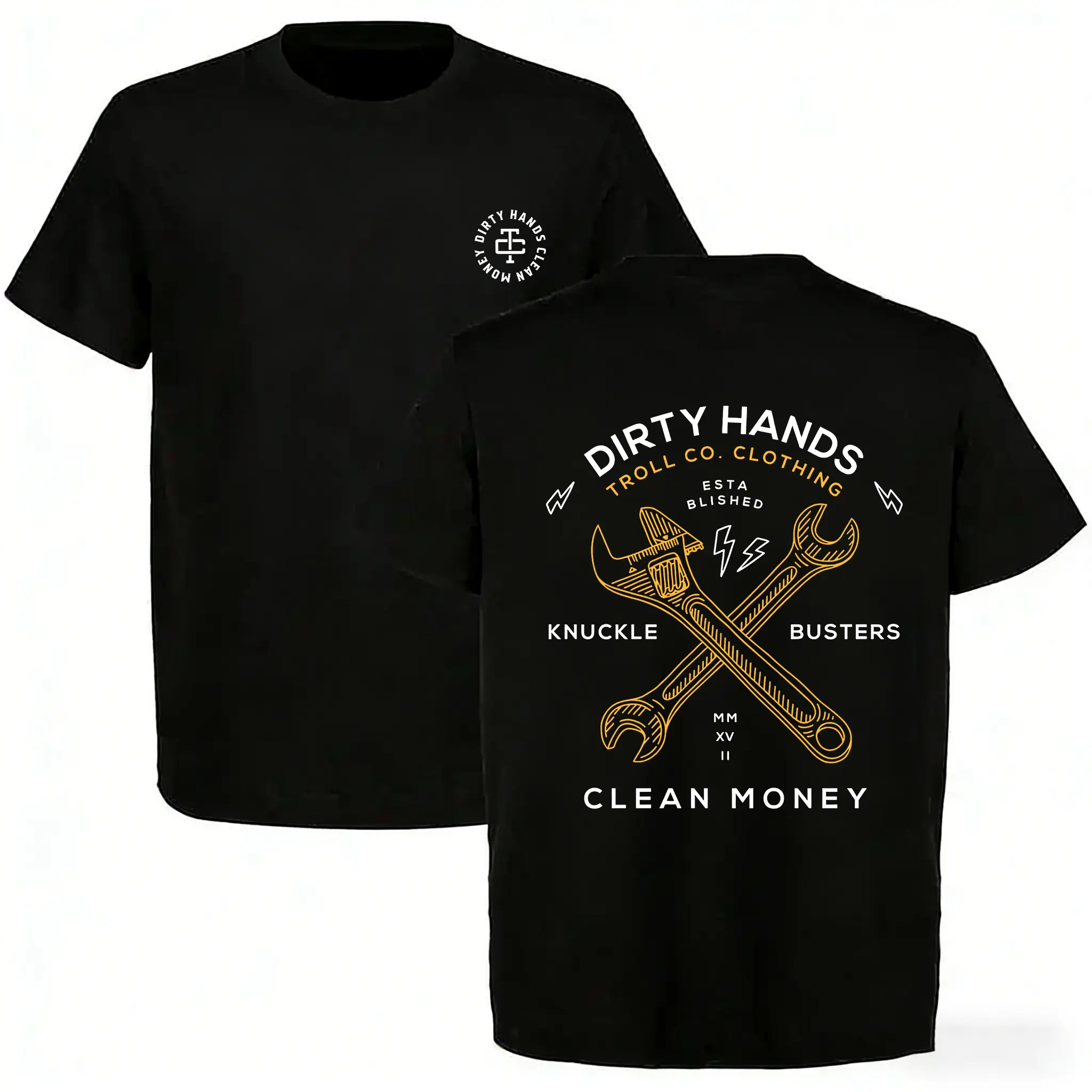 Twisting Wrenches T-Shirt – Men’s DHCM Graphic Tee, Heavyweight Retro Workwear Shirt, Cool Streetwear Gift