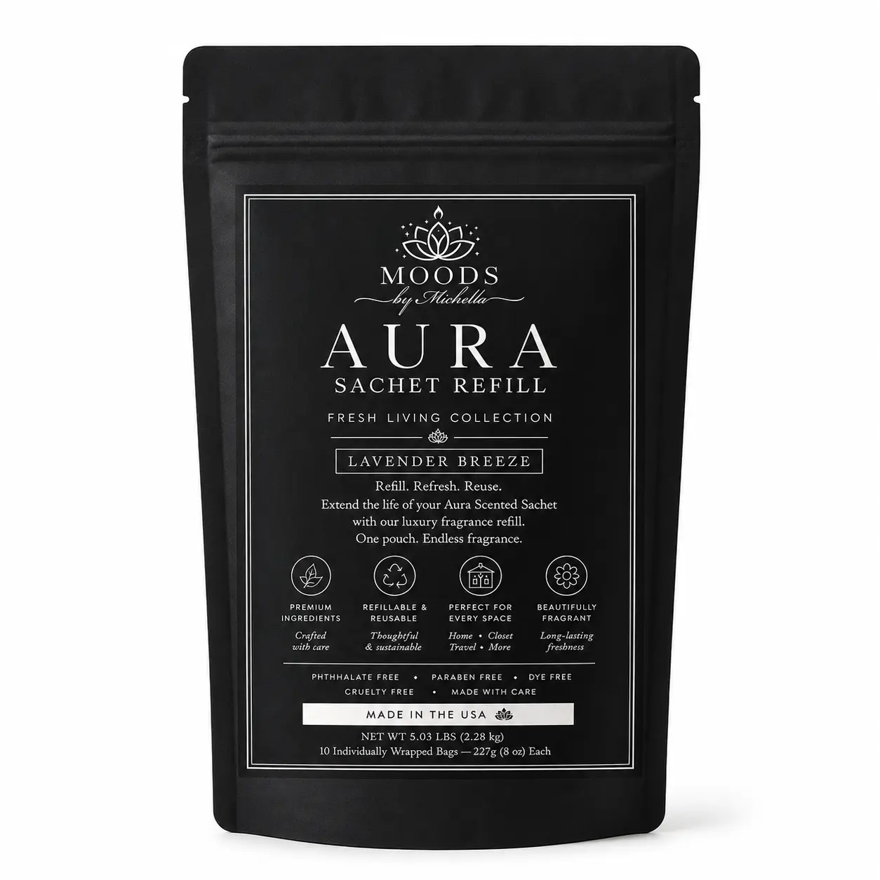 Moods by Michelle Aura Sachet Refill – Lavender Breeze – 8 oz