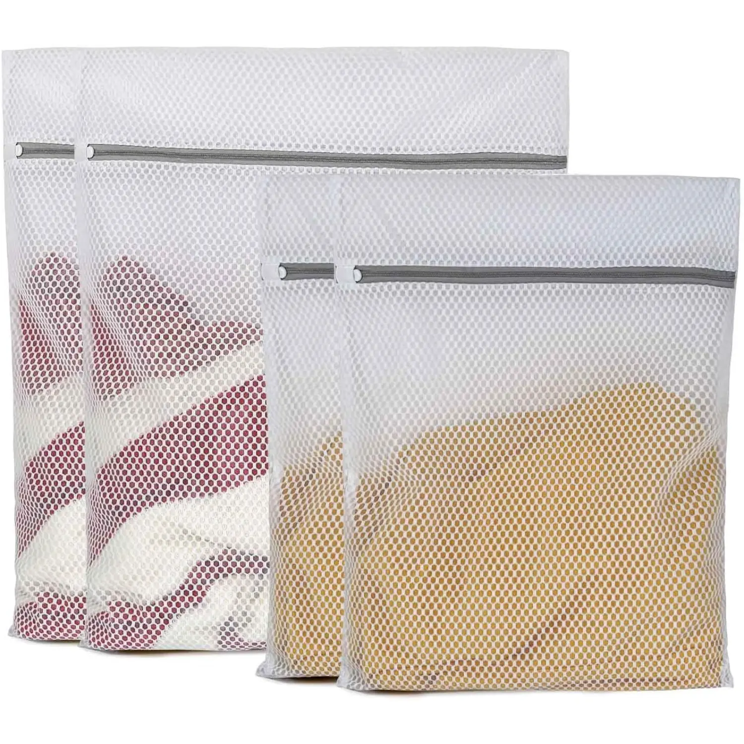 4 Pcs Mesh Laundry Bags for Delicates,Reusable Zippered Washing Bags,Honeycomb Coarse Net Clothes Protection Pouch Set for Lingerie,Sweaters,Blouses,Halloween Christmas Party,Fathersdaygift,Hand Tools Kits