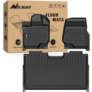 Nilight TPE Truck Floor Mats - Custom Fit for Ford F-150 F150 Lightning SuperCrew Cab (Bucket Seats) 2015-2024, All-Weather Heavy-Duty Car Interior Accessory Floor Liners