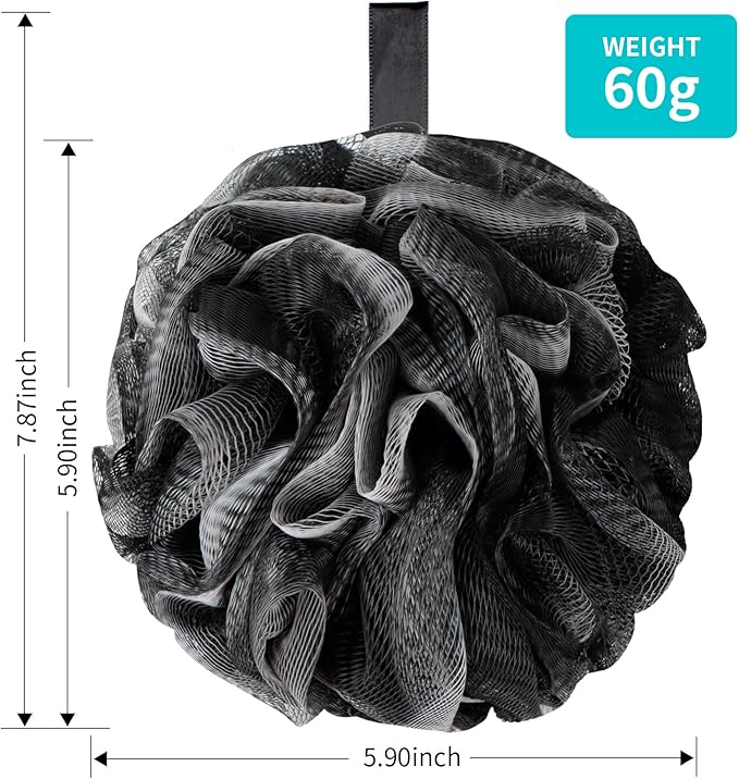 Bath Loofah Shower Sponge Back Scrubber Soft Mesh Exfoliating Shower Puffs for Women & Men Pack of 4 Body Wash Sponges Deep Cleansing & Skin Exfoliation Bath Accessories