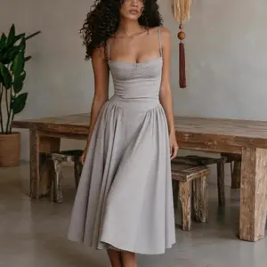 Summer New Dopamine Cute Backless Sleeveless Dress  Women’s Backless Summer Dress  French Vintage Slim Fit A-Line Dress Date Night Dress, Brunch Outfit, Viral TikTok Fashion