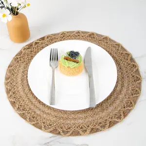Round Placemat, 4 Counts Non-slip Boho Style Heat Resistant Table Mat, Decorative Placemat for Home Kitchen Dining Room