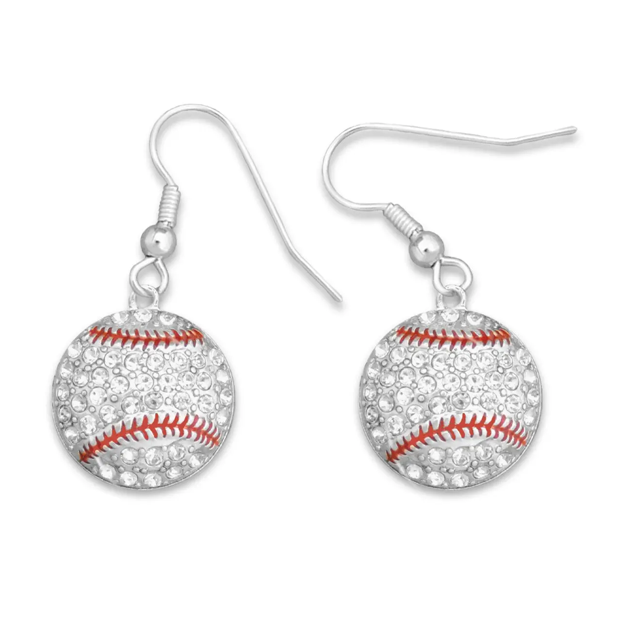 Everything Baseball Sports Jewelry Gift - Baseball Crystal Stone Dangle Earrings