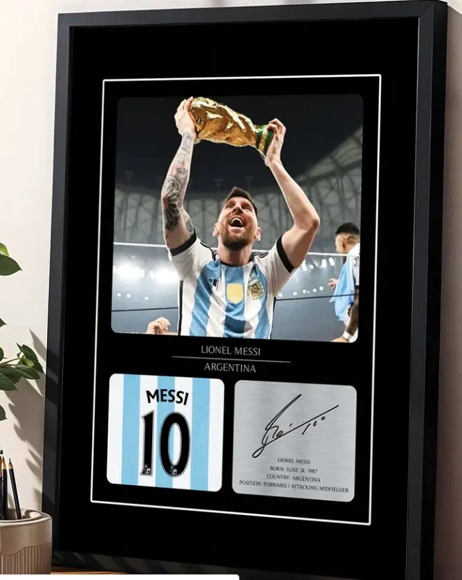 Messi10 Signed Photo Print, Argentina Poster For Fans, Unframed