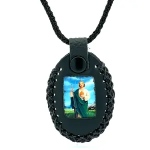 St Jude Leather Necklace