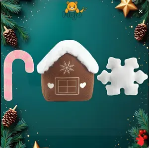 3 in 1 Christmas Snowflake Plush toy, Christmas Gingerbread House Shaped Throw Pillow, Candy Design Pillow, 1 Count Cute Pink Warm Candy Design Pillow for Home Decoration, Christmas gift for Men & Women, 1 Count Cute Warm Plush Cushion,