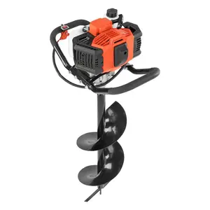 VEVOR Post Hole Digger, 52cc 1450W Auger Post Hole digger, Gas Powered Earth Digger with Two Earth Auger Drill Bit 6 10 and 3 Extension Rods, for Farmland, Garden and Plant, EPA certification