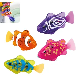 Magic Water-Activated Glowing Swimming Fish, Neon Deep-Sea Disco, Interactive Colorful Robot Fish, Swimming Robotic Luminous Function, Waterproof Aquarium(4pcs)