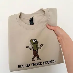 Rev Up Those Fryers Embroidered  Sweatshirt Casual