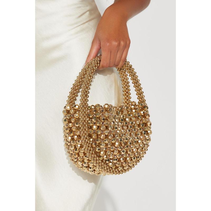 Golden Disco Doll Handbag - Gold