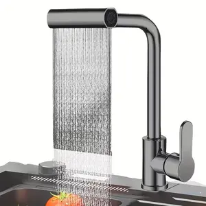 1pc advanced basin Hot and cold water Stainless Steel faucet Wash basin shower multi-functional waterfall wash basin Household bathroom pull faucet Wash basin faucet kitchen accessories Valentine's Day gift