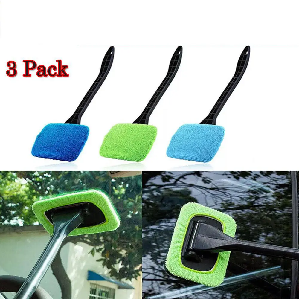 3-Pack Microfiber Windshield Cleaner Kit, Car Care Products - Car Screen Cleaner for House Windows, Television Screens (Home Care Supplies Sponges & Scouring Pads Category) Car Detailer
