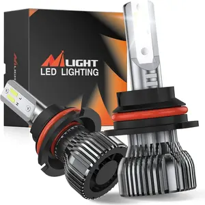 Nilight 9007/HB5 LED Headlight Bulbs E20 Series 50W 10000LM 6000K IP67 | 2 BULBS