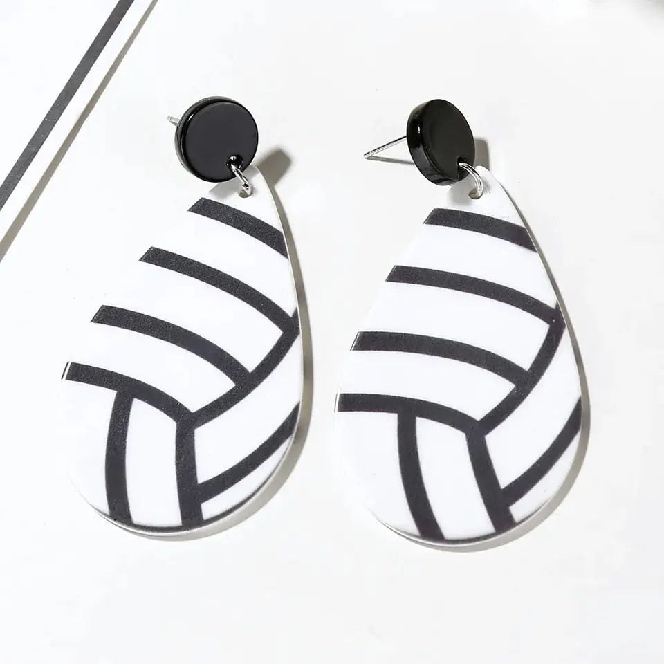 Acrylic Volleyball Earrings Acrylic Volleyball Earrings