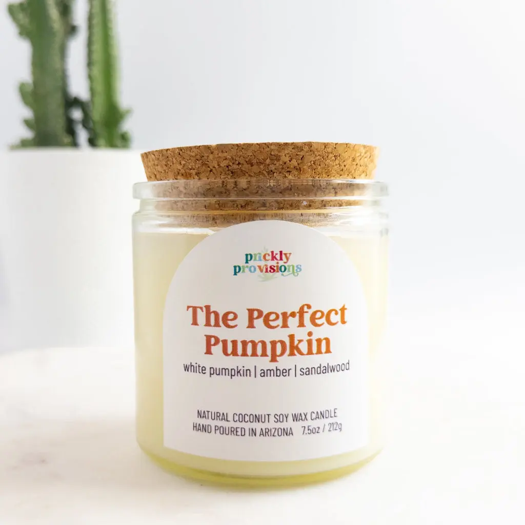 7.5 oz Recycled Glass Pumpkin Candle, Woody Vanilla Fragrance, Cozy Home Decor Candle