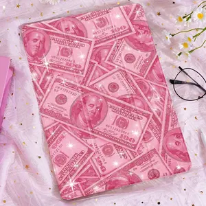 Rose gold dollar sign pattern, adjustable stand and pen slot, foldable non-slip TPU protective case, suitable for Samsung, iPad mini, iPad Air, iPad Pro/iPad 10th generation, 11th generation and other iPad models.