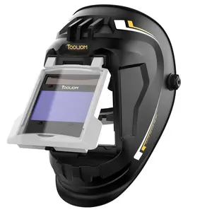 TOOLIOM Flip-Up Front Welding Helmet - 1/1/1/1 True Color Clarity Auto Darkening Mask with Large Viewing Screen, Wide Shade Range 5-9/9-13 Hood for TIG MIG MMA CUT