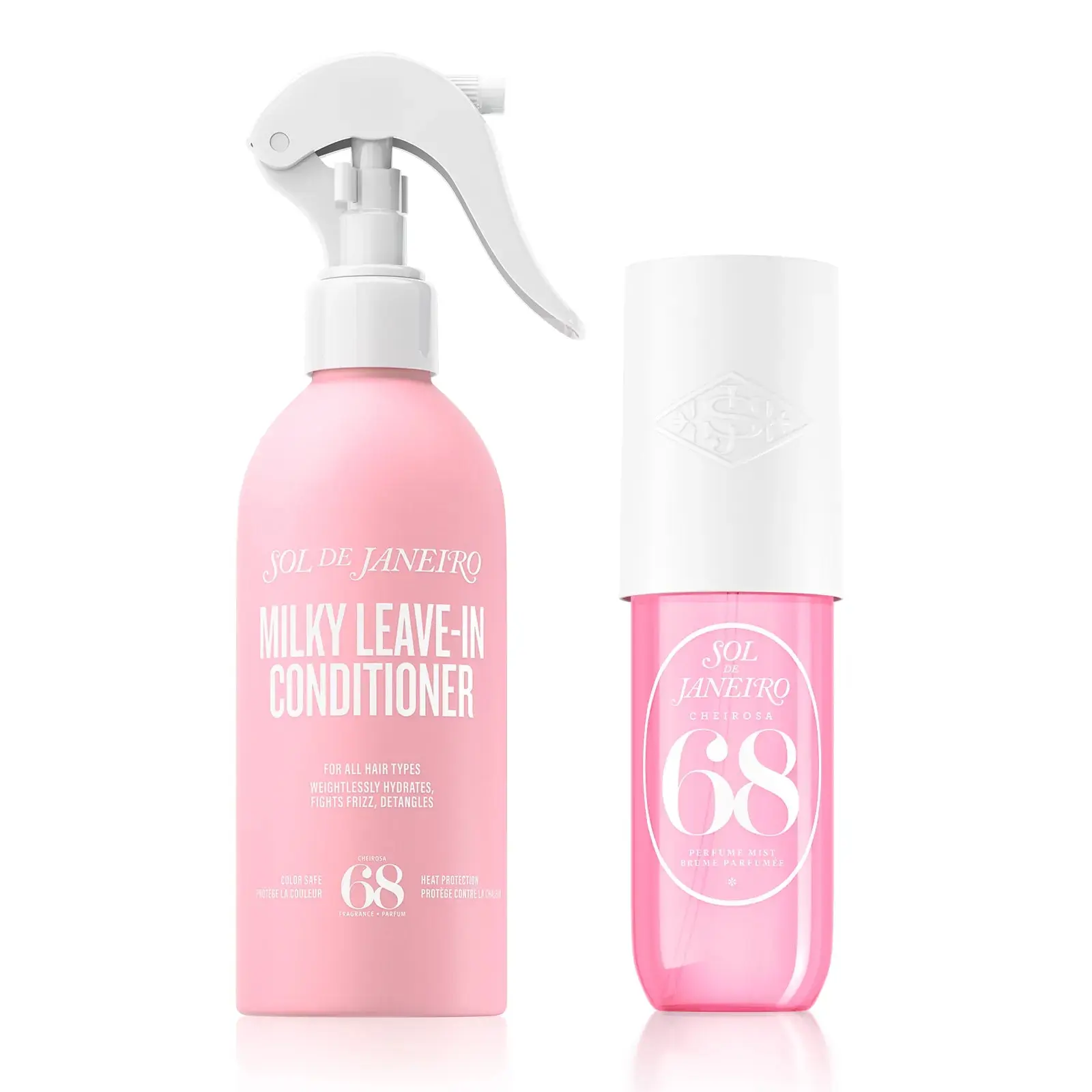 Sol de Janeiro Milky Leave-In Conditioner + Cheirosa 68 Haircare Scented Layering Duo, Smooths Frizz, Seals Split Ends, Protects Hair with Brazilian Jasmine & Pink Dragonfruit Aroma Perfume Notes, Floral