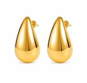 18K Gold Plated Stainless Steel Tear Drop Earing