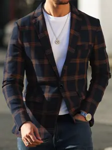 Men's Plaid Suit Jacket, Formal Dress Jacket, Casual Wear, Fashion Business Casual, Perfect for Formal and Daily Use