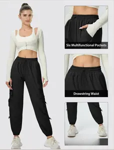 Pants with Drawstring Waist and Six Multifunctional Pockets - Basic Style