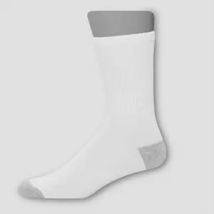 Hanes Men's Plain Lightweight Comfort Super Value Crew Socks, 20pk - Spandex-Polyester Fabric Menswear, White/Gray, Size 6-12