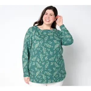 Denim & Co. Petite Waffle Knit Long Sleeve Tunic