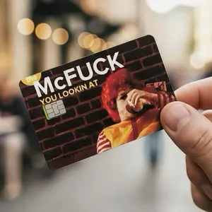 (2 Pack) Funny McFuck Debit Card Skin High-Quality Vinyl Card Decal Credit Card Cover Scratch-Resistant Water-Resistant Everyday Accessories