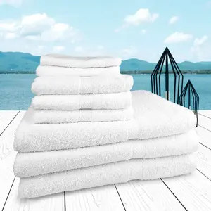 212 MAIN Premium Blended Cotton-Polyester Bath Towel Sheet, 6-Pack Unisex Absorbent Breathable Premium Bath Towels for Home Bathroom Use