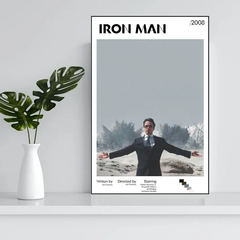 IRON MAN Movie Poster, Iron Man Poster Print, Iron Man Wall Decor, Aesthetic Poster, Vintage Retro Art Print TTM3L-170