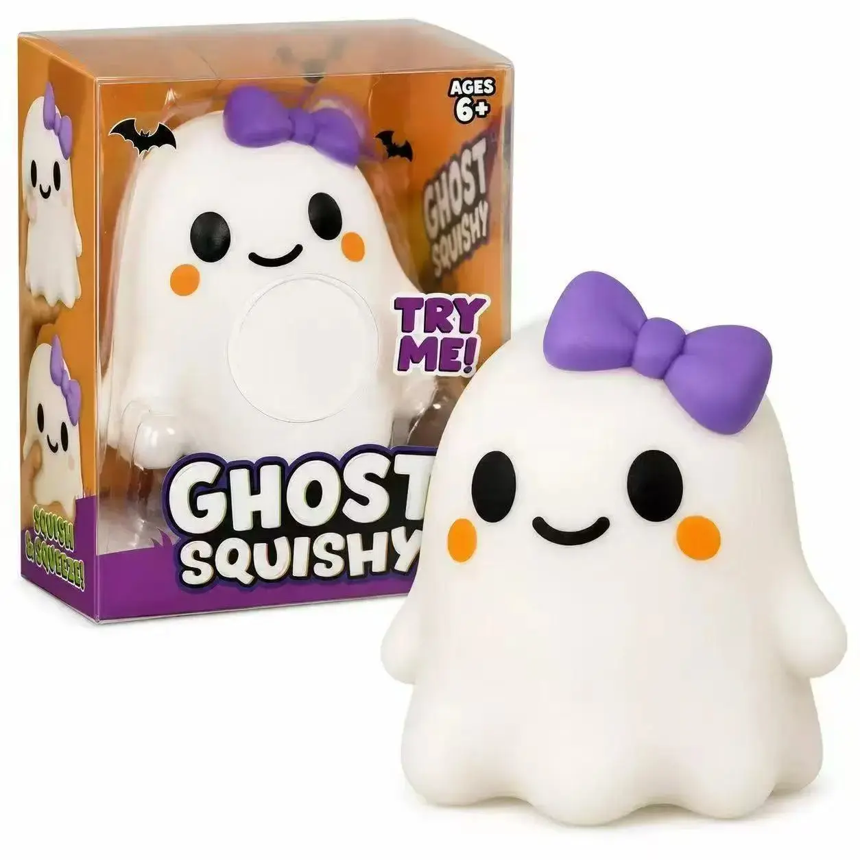 2026 Couple Ghost Squishy Toy - Extra Stress-Relief Squeeze Ball, Suitable For Adult And Children - Ghost- Shaped Stress- Relief and Sensory Play Toy - Safe, Durable and Non-Toxic Meterial