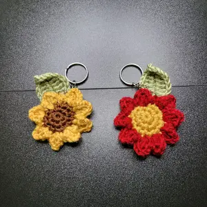 Crochet flower keychain