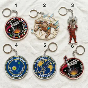 Project Hail Mary Keychain, Ryland Grace Rocky Acrylic Keychain, Sci Fi Astrophage Bag Tag Keychain