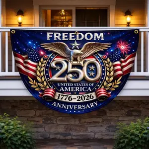USA 250th Anniversary Fan Flag, Semiquincentennial 1776-2026 Patriotic Eagle Outdoor Banner, 250 Years Of Freedom, July 4th Independence Day