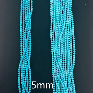 Moment Ritual | Premium Natural Turquoise Round Beads - Genuine Smooth Gemstone Loose Beads for Jewelry Making (4mm/5mm/6mm) Jade Green Necklaces