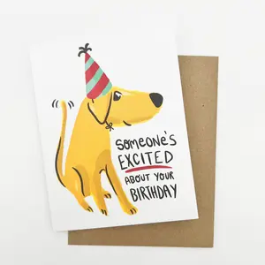 Excited Dog Birthday Card