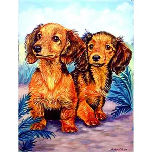 Carolines Treasures  28 x 40 in. Long Hair Red Dachshund Flag Canvas House Size