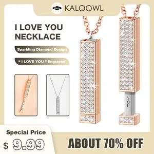 'I Love You' Necklace, 3D Engraved, Necklace with Secret Message, Gift for Women，for girlfriend