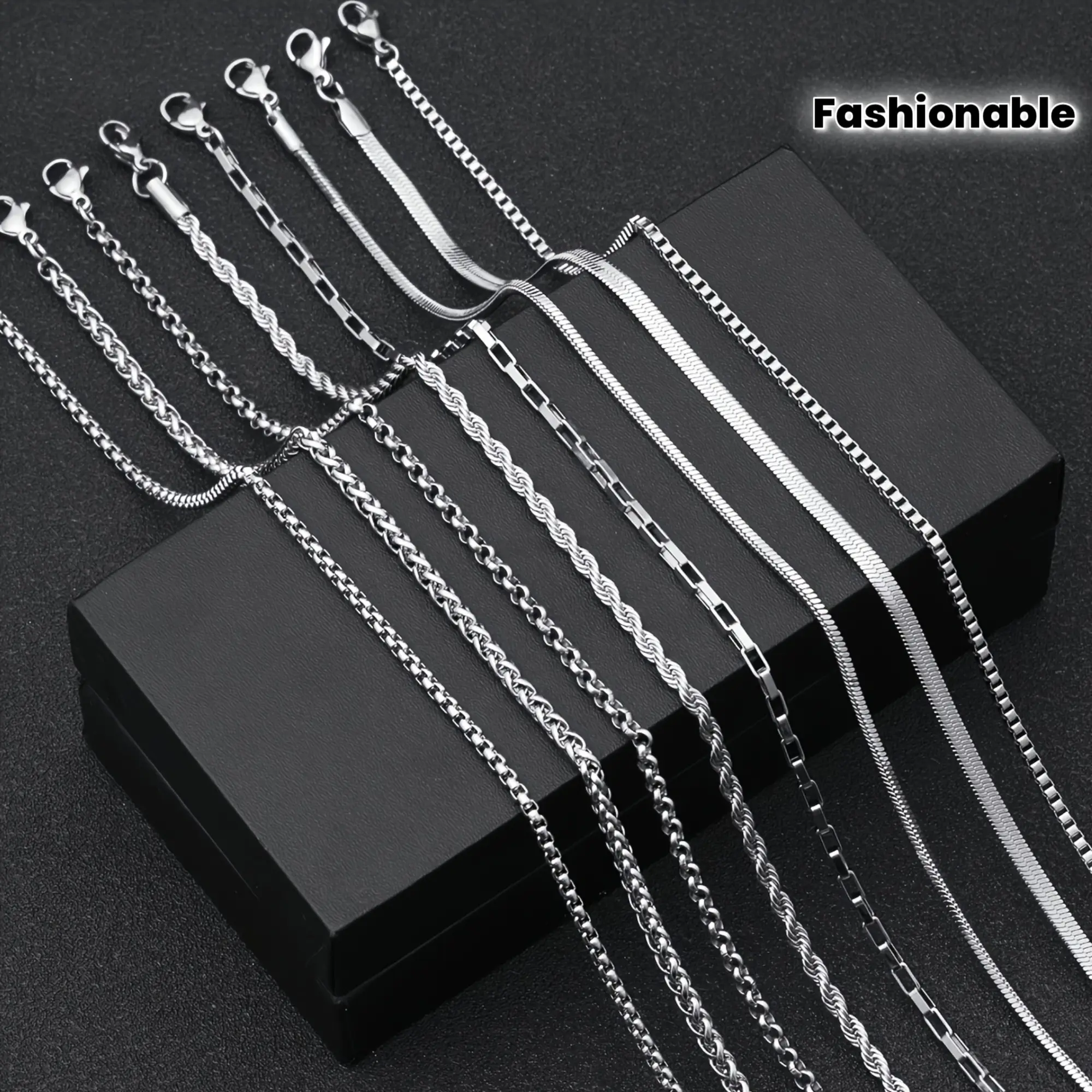 Titanium Steel Basic DIY Necklaces - 8pcs 60cm Fashion Chains for Men and Women