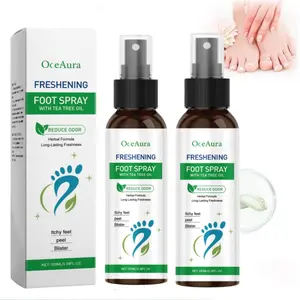 (3 bottles) Tea Tree Oil Foot Spray - Plantar Moisturizing Deodorant for Odor Control & Dry Feet Care, Natural Foot Sanitizer with Antifungal Properties,Clear Foot Sanitizer Spray,for Foot & Shoe Freshness