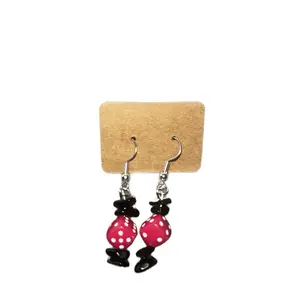 Colorful Dangly Dice Earrings with Unique Shaped Beads Casual Trendy Jewelry Dainty Fashion Jewelry