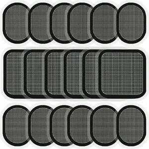 Replacement Adhesive Gel Pads for All Abdominal Belts, 6 Sets (18 Gel Pads) Black