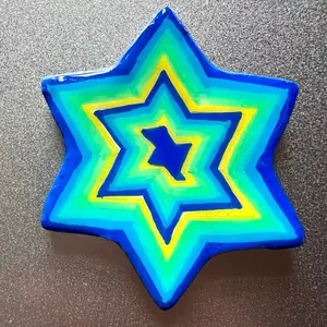 Blue Star Prism Clay Magnet