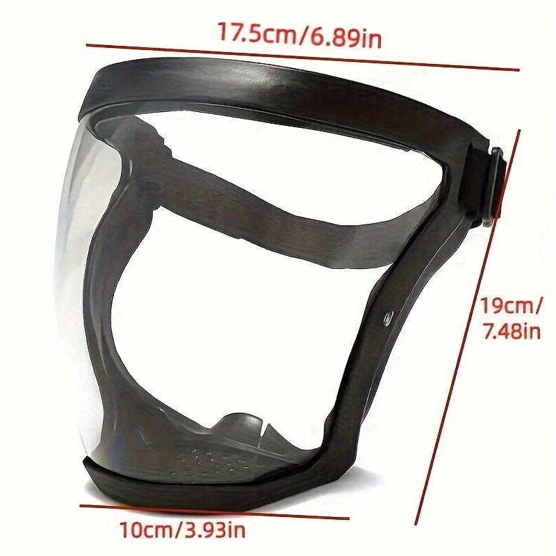 Transparent Visor - Adjustable Full-Face Protective Shield - Durable Plastic Safety Mask - Heat & Impact Resistant for Work, Kitchen, and Outdoor Use with Easy Drawstring Closure